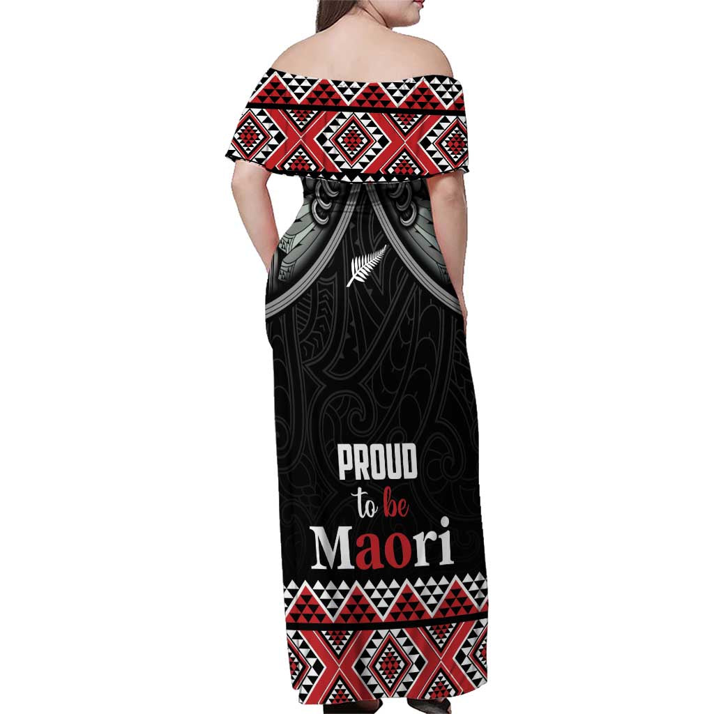 Aotearoa Toitu Te Tiriti Waitangi Family Matching Off Shoulder Maxi Dress and Hawaiian Shirt Proud To Be Maori