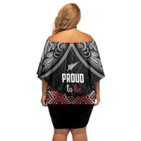 Aotearoa Toitu Te Tiriti Waitangi Family Matching Off Shoulder Short Dress and Hawaiian Shirt Proud To Be Maori