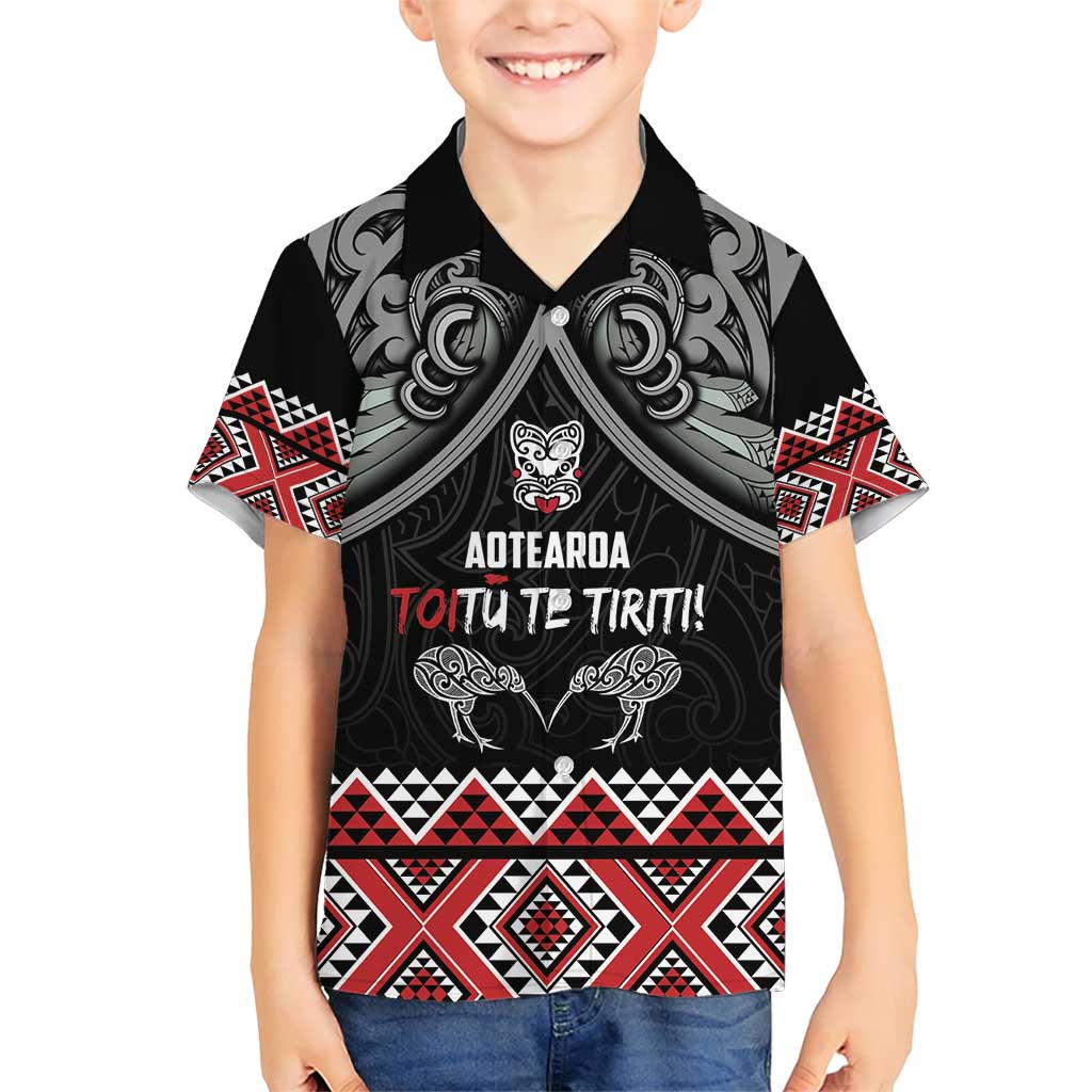 Aotearoa Toitu Te Tiriti Waitangi Family Matching Short Sleeve Bodycon Dress and Hawaiian Shirt Proud To Be Maori