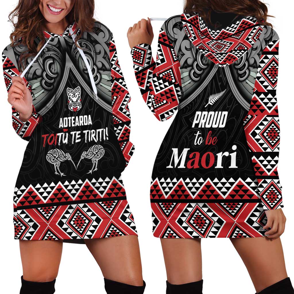 Aotearoa Toitu Te Tiriti Waitangi Hoodie Dress Proud To Be Maori