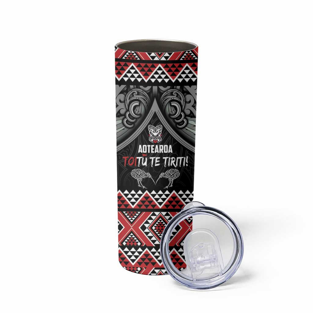 Aotearoa Toitu Te Tiriti Waitangi Skinny Tumbler Proud To Be Maori LT01 - Polynesian Pride