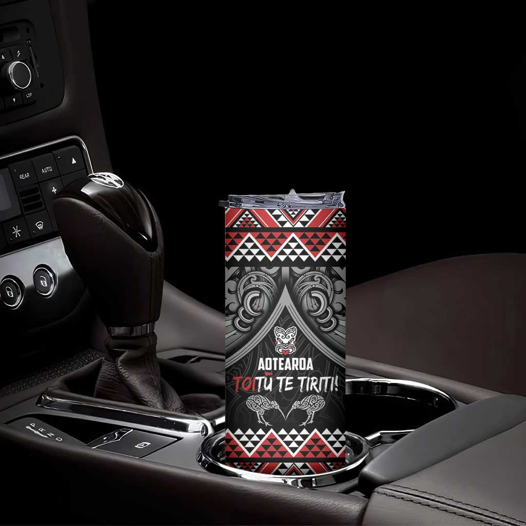 Aotearoa Toitu Te Tiriti Waitangi Skinny Tumbler Proud To Be Maori LT01 - Polynesian Pride
