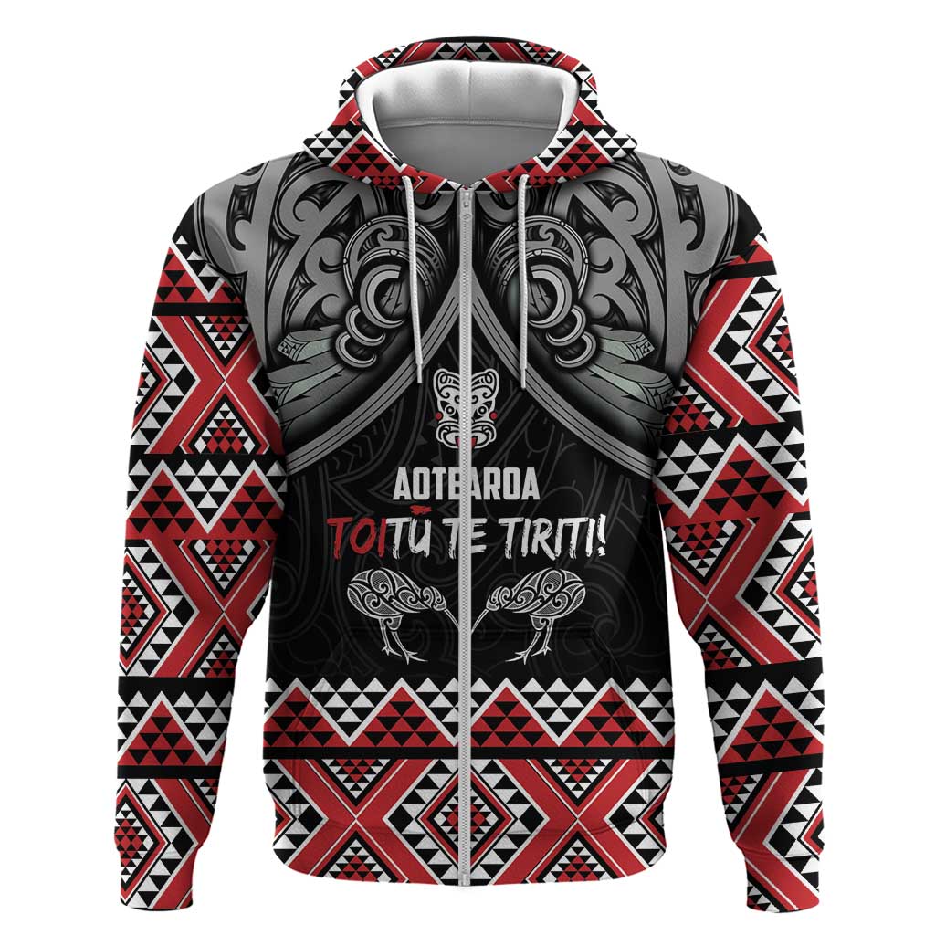 Aotearoa Toitu Te Tiriti Waitangi Zip Hoodie Proud To Be Maori