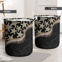 Beige Polynesian Starfish Unique Pattern Laundry Basket LT01 - Polynesian Pride
