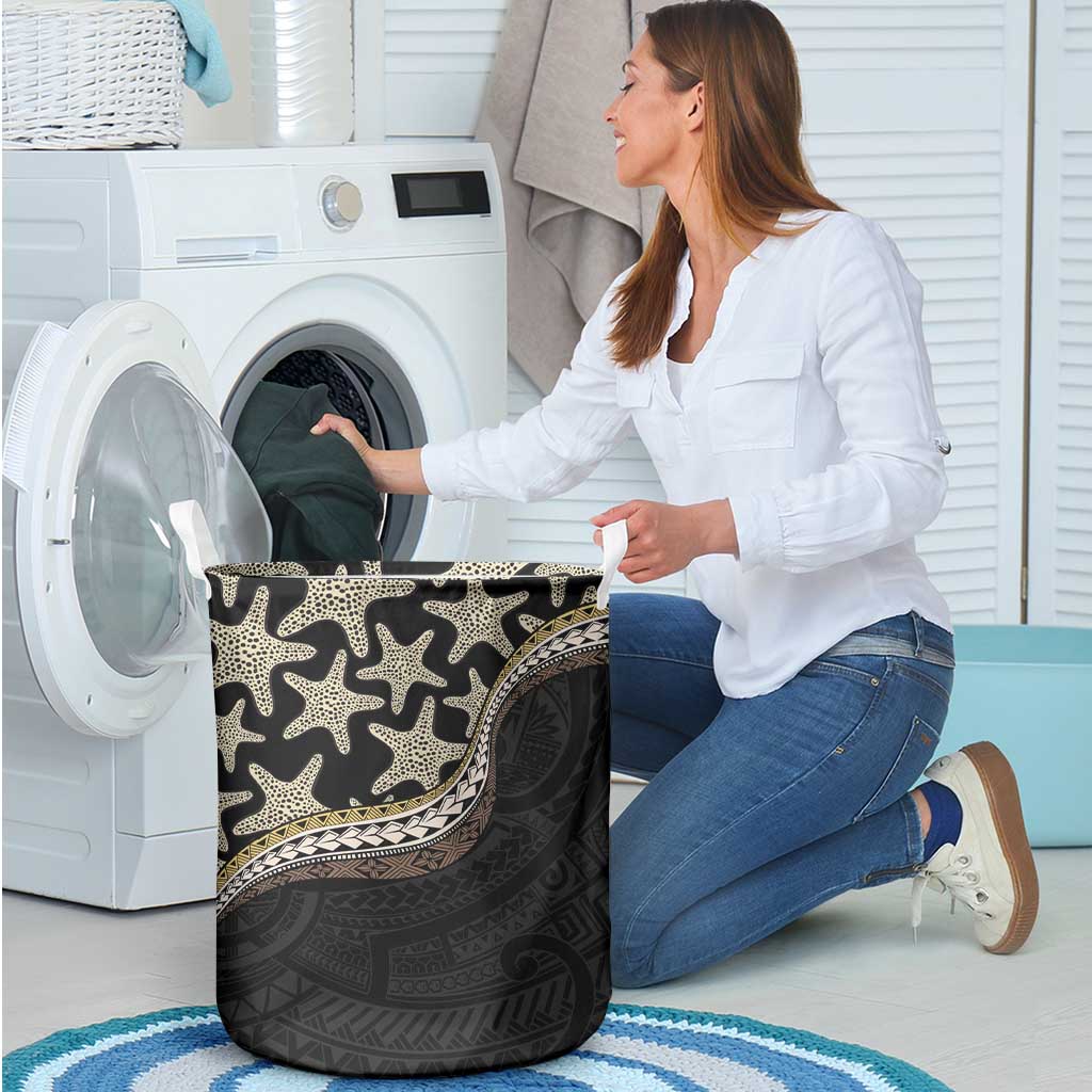 Beige Polynesian Starfish Unique Pattern Laundry Basket LT01 - Polynesian Pride