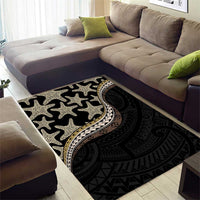 Beige Polynesian Starfish Unique Pattern Area Rug
