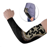 Beige Polynesian Starfish Unique Pattern Arm Sleeves