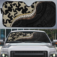 Beige Polynesian Starfish Unique Pattern Auto Sun Shade