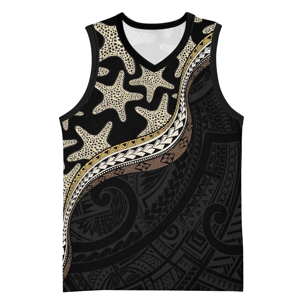 Beige Polynesian Starfish Unique Pattern Basketball Jersey LT01 Unisex Beige - Polynesian Pride