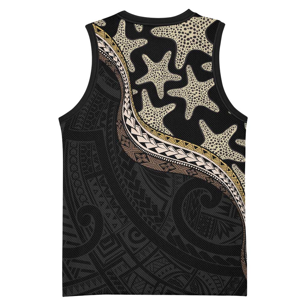 Beige Polynesian Starfish Unique Pattern Basketball Jersey LT01 - Polynesian Pride
