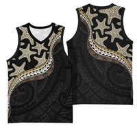 Beige Polynesian Starfish Unique Pattern Basketball Jersey LT01 - Polynesian Pride