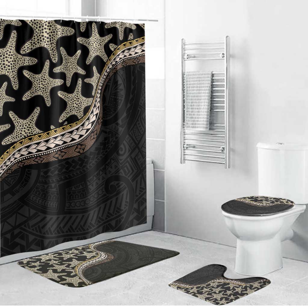 Beige Polynesian Starfish Unique Pattern Bathroom Set LT01 Bathroom Set (4 pcs) Beige - Polynesian Pride