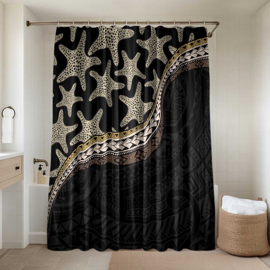 Beige Polynesian Starfish Unique Pattern Bathroom Set LT01 Shower Curtain Only Beige - Polynesian Pride