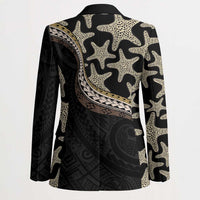 Beige Polynesian Starfish Unique Pattern Blazer LT01 - Polynesian Pride