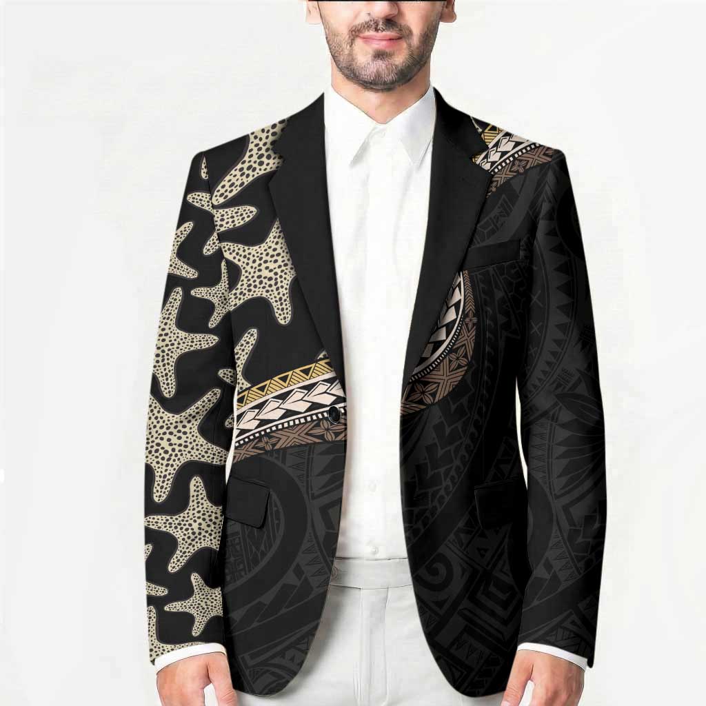 Beige Polynesian Starfish Unique Pattern Blazer LT01 - Polynesian Pride