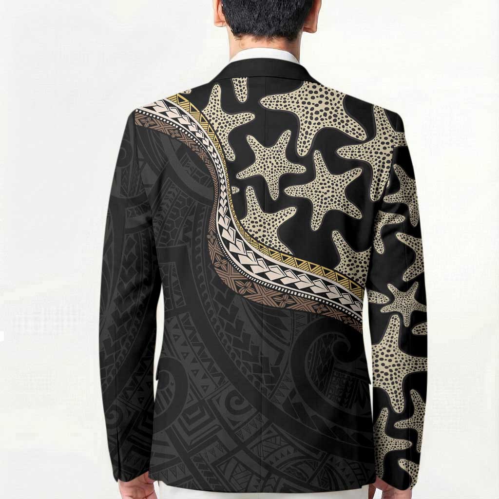 Beige Polynesian Starfish Unique Pattern Blazer LT01 - Polynesian Pride