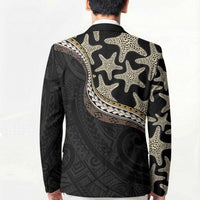 Beige Polynesian Starfish Unique Pattern Blazer LT01 - Polynesian Pride