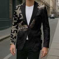 Beige Polynesian Starfish Unique Pattern Blazer LT01 - Polynesian Pride