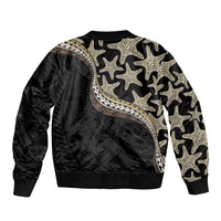 Beige Polynesian Starfish Unique Pattern Bomber Jacket LT01 - Polynesian Pride