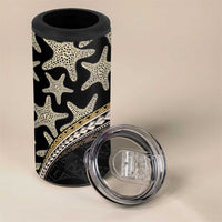 Beige Polynesian Starfish Unique Pattern 4 in 1 Can Cooler Tumbler