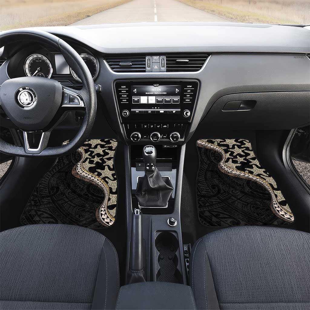 Beige Polynesian Starfish Unique Pattern Car Mats LT01 Set 2pcs - Front Beige - Polynesian Pride