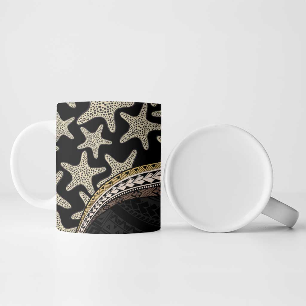 Beige Polynesian Starfish Unique Pattern Ceramic Mug LT01 - Polynesian Pride