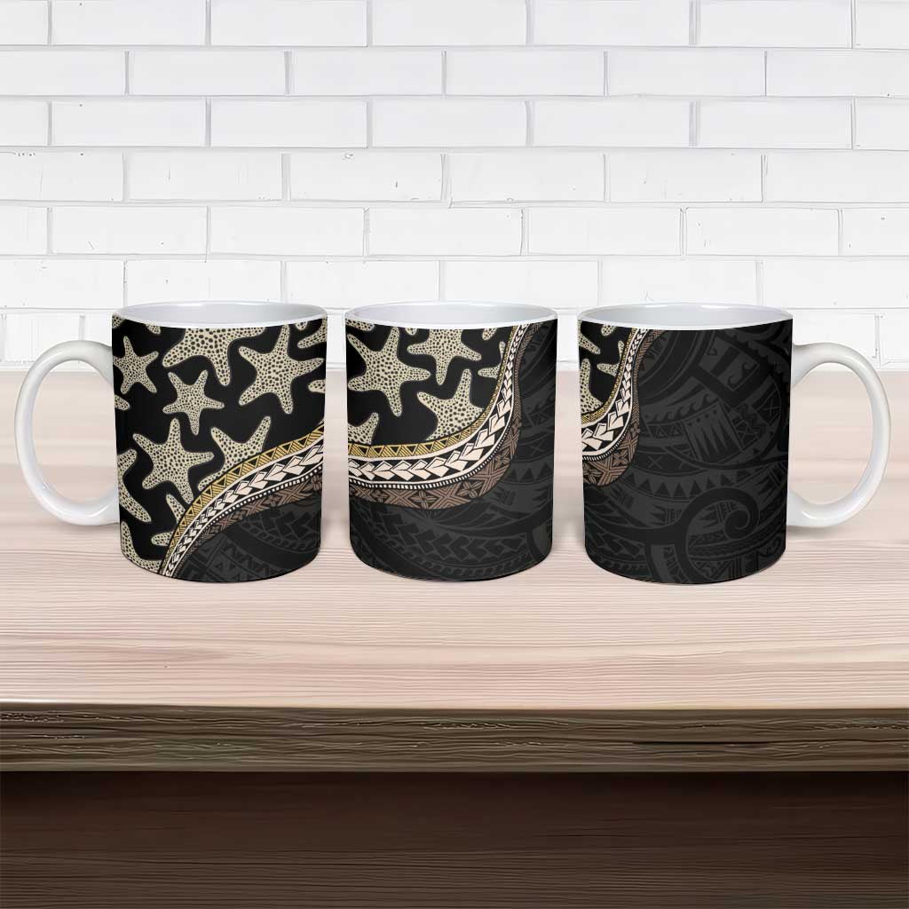 Beige Polynesian Starfish Unique Pattern Ceramic Mug LT01 - Polynesian Pride