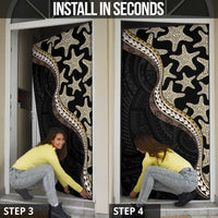 Beige Polynesian Starfish Unique Pattern Door Cover