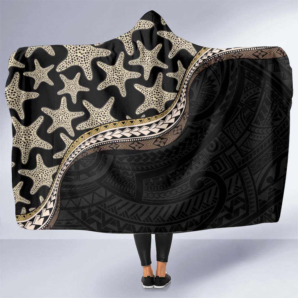 Beige Polynesian Starfish Unique Pattern Hooded Blanket LT01 One Size Beige - Polynesian Pride