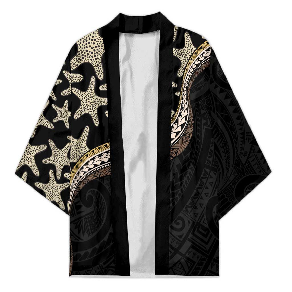 Beige Polynesian Starfish Unique Pattern Kimono LT01 Unisex Beige - Polynesian Pride
