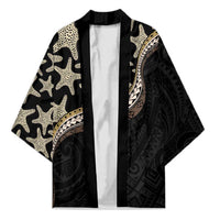 Beige Polynesian Starfish Unique Pattern Kimono LT01 Unisex Beige - Polynesian Pride
