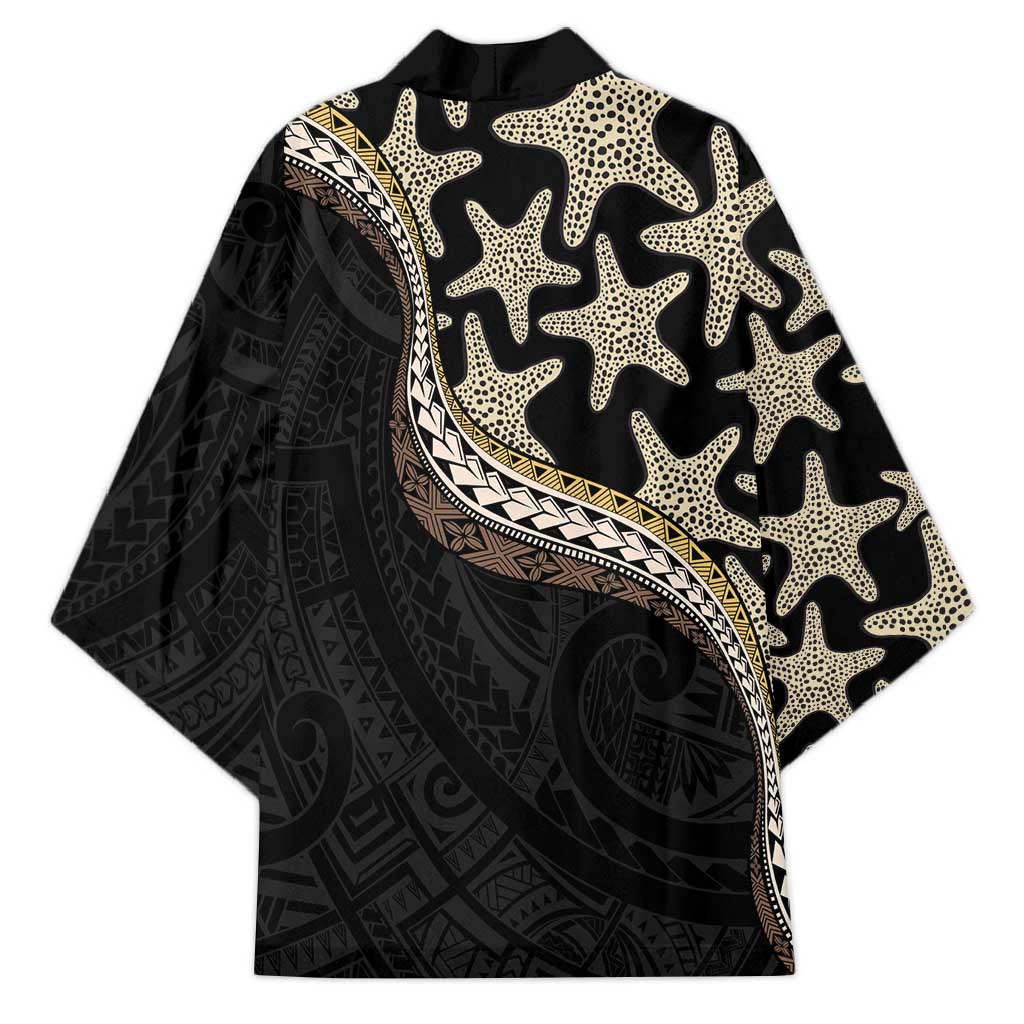 Beige Polynesian Starfish Unique Pattern Kimono LT01 - Polynesian Pride