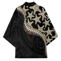 Beige Polynesian Starfish Unique Pattern Kimono LT01 - Polynesian Pride