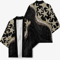 Beige Polynesian Starfish Unique Pattern Kimono LT01 - Polynesian Pride