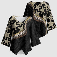 Beige Polynesian Starfish Unique Pattern Kimono Sleeve Blouse LT01 - Polynesian Pride
