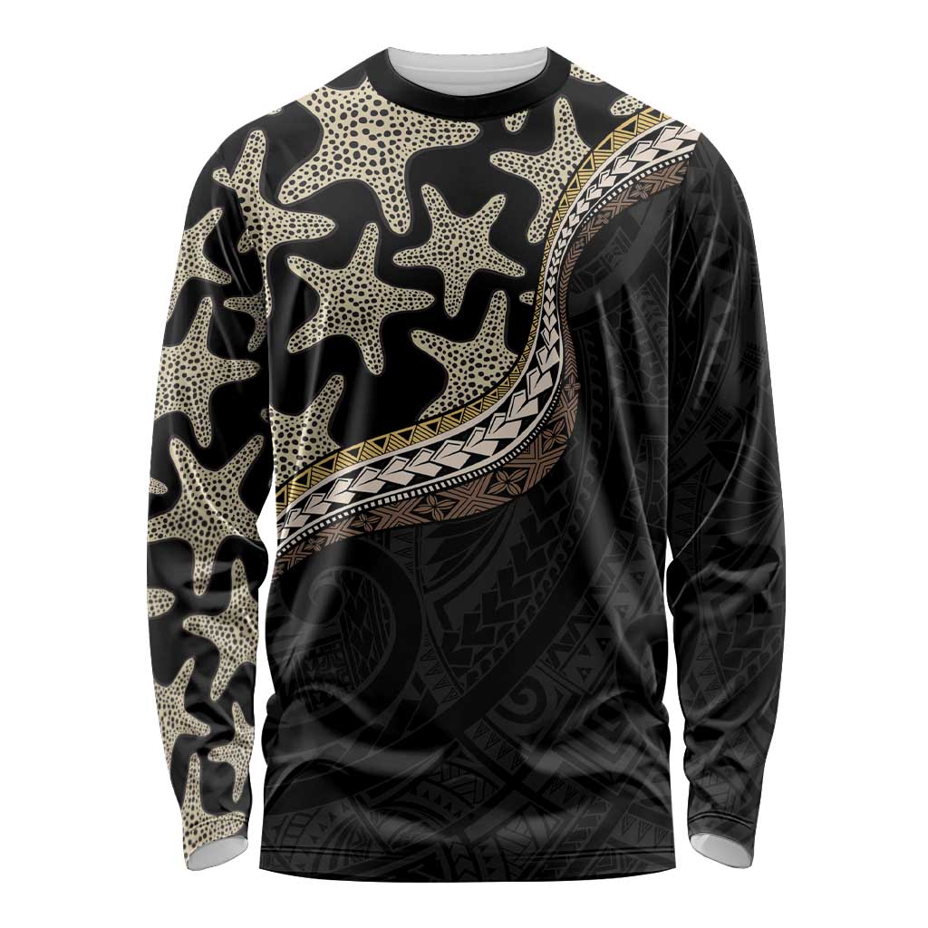 Beige Polynesian Starfish Unique Pattern Long Sleeve Shirt LT01 Unisex Beige - Polynesian Pride