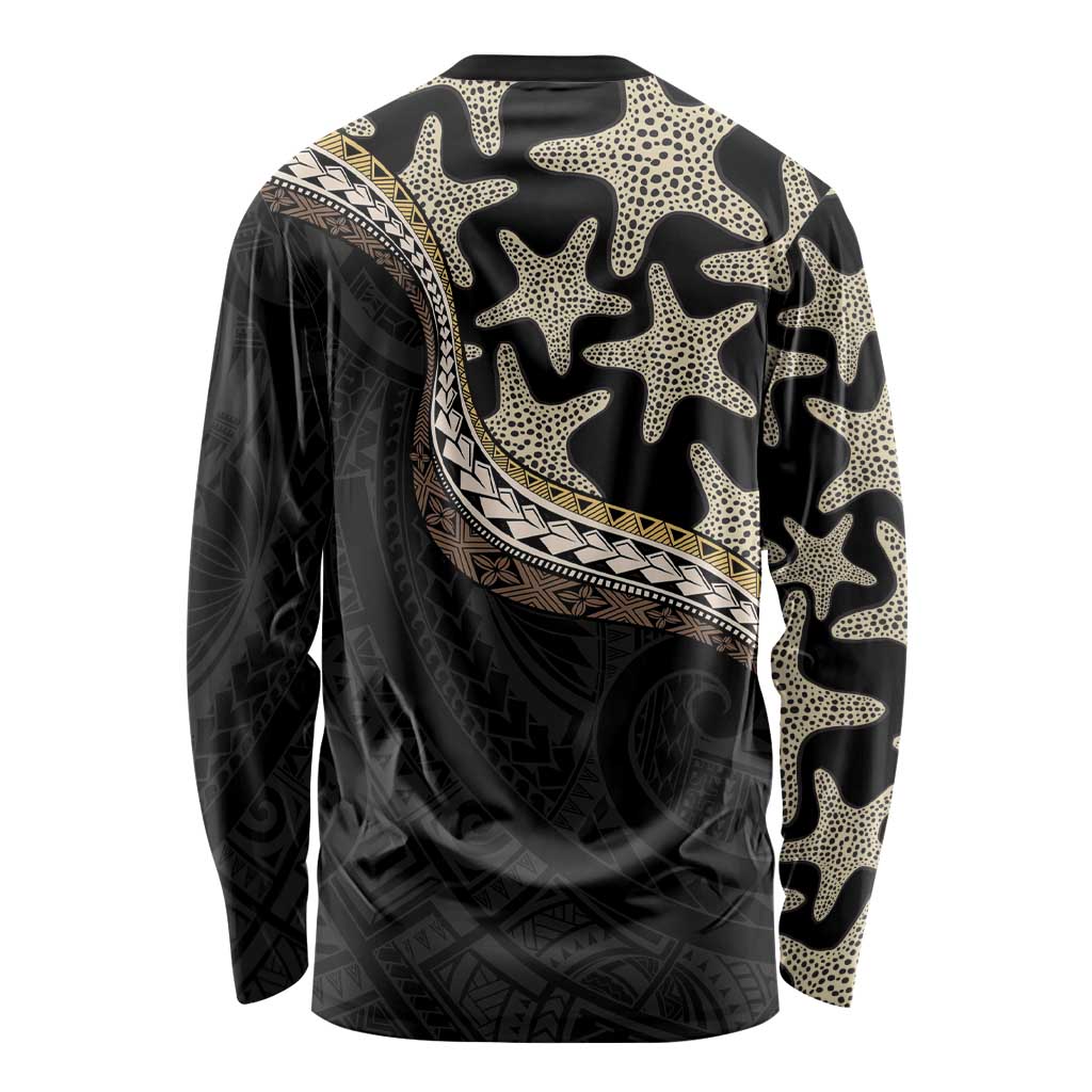 Beige Polynesian Starfish Unique Pattern Long Sleeve Shirt LT01 - Polynesian Pride