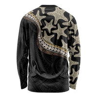 Beige Polynesian Starfish Unique Pattern Long Sleeve Shirt LT01 - Polynesian Pride