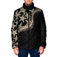 Beige Polynesian Starfish Unique Pattern Padded Jacket LT01 Men Beige - Polynesian Pride