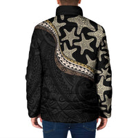 Beige Polynesian Starfish Unique Pattern Padded Jacket LT01 - Polynesian Pride