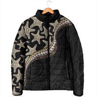 Beige Polynesian Starfish Unique Pattern Padded Jacket LT01 - Polynesian Pride