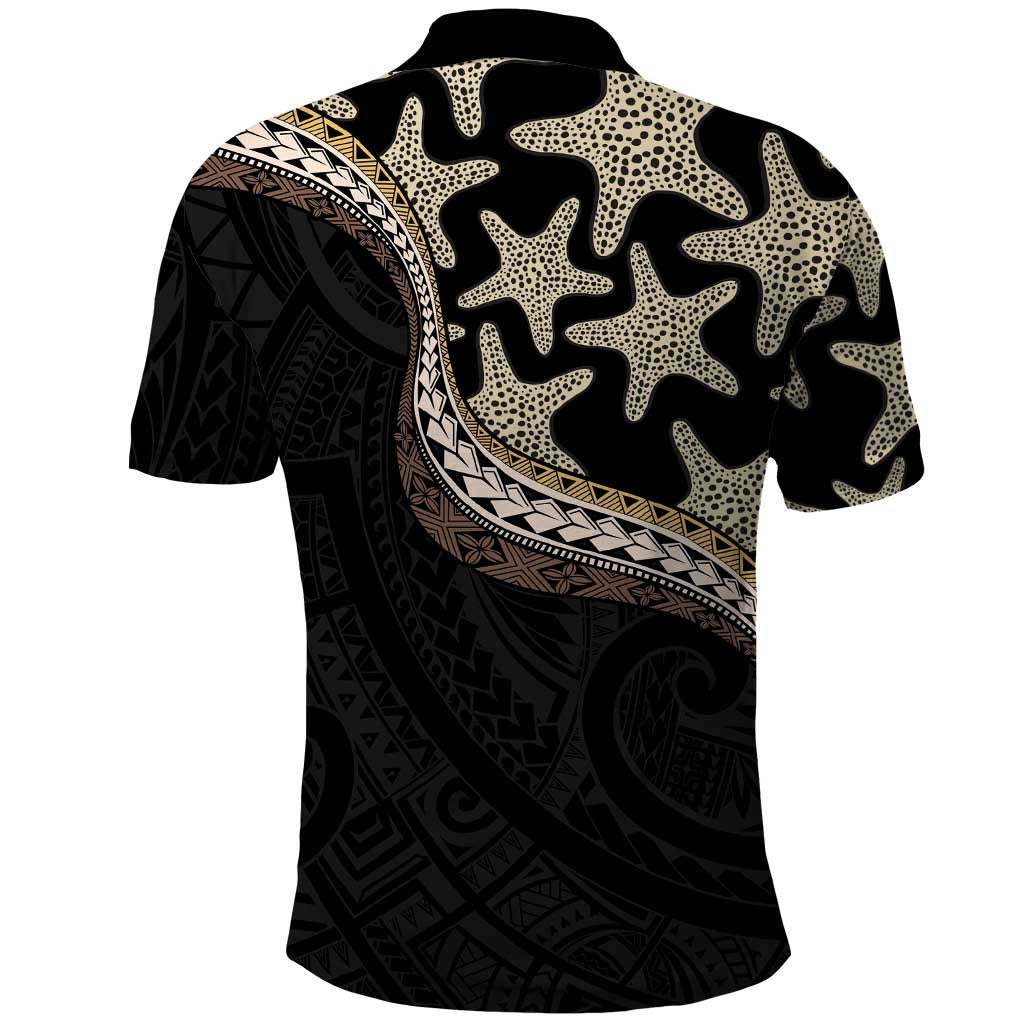 Beige Polynesian Starfish Unique Pattern Polo Shirt LT01 - Polynesian Pride