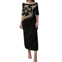 Beige Polynesian Starfish Unique Pattern Puletasi LT01 Long Dress Beige - Polynesian Pride
