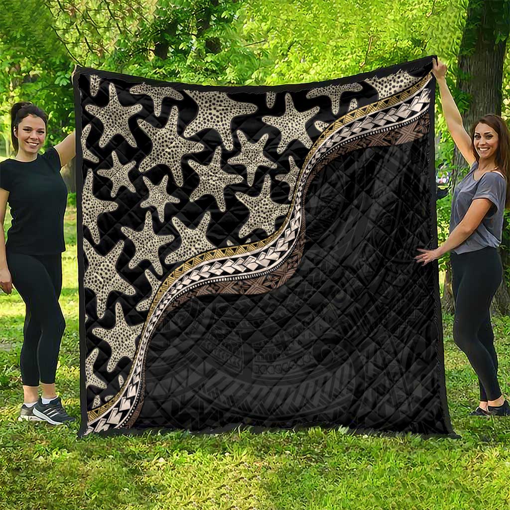 Beige Polynesian Starfish Unique Pattern Quilt LT01 - Polynesian Pride