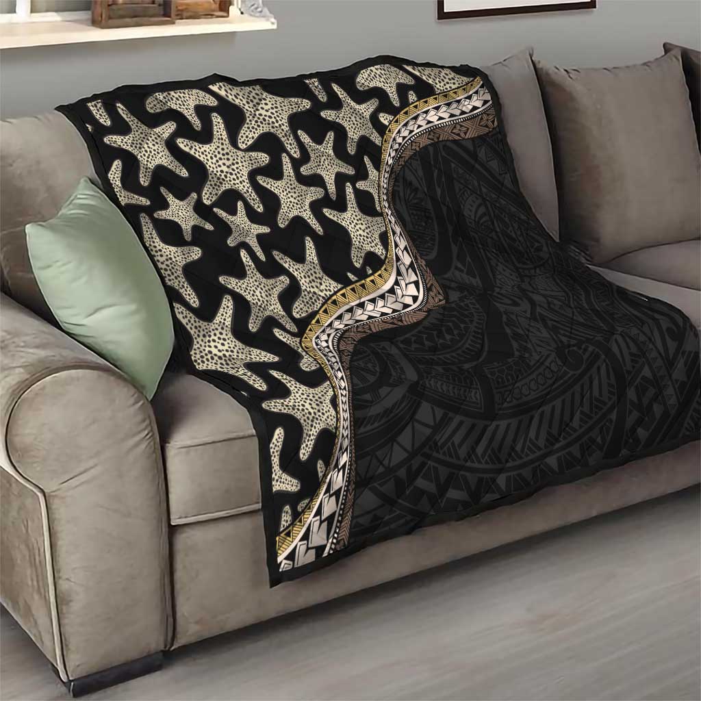 Beige Polynesian Starfish Unique Pattern Quilt LT01 - Polynesian Pride