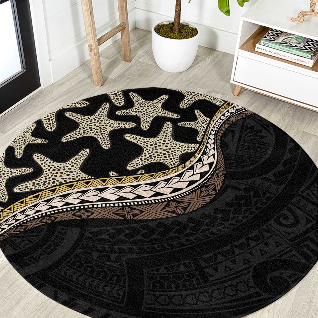 Beige Polynesian Starfish Unique Pattern Round Carpet LT01 Beige - Polynesian Pride