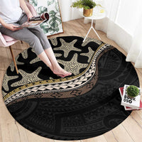 Beige Polynesian Starfish Unique Pattern Round Carpet LT01 - Polynesian Pride