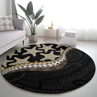 Beige Polynesian Starfish Unique Pattern Round Carpet LT01 - Polynesian Pride