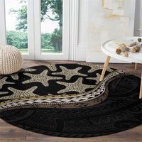 Beige Polynesian Starfish Unique Pattern Round Carpet LT01 - Polynesian Pride