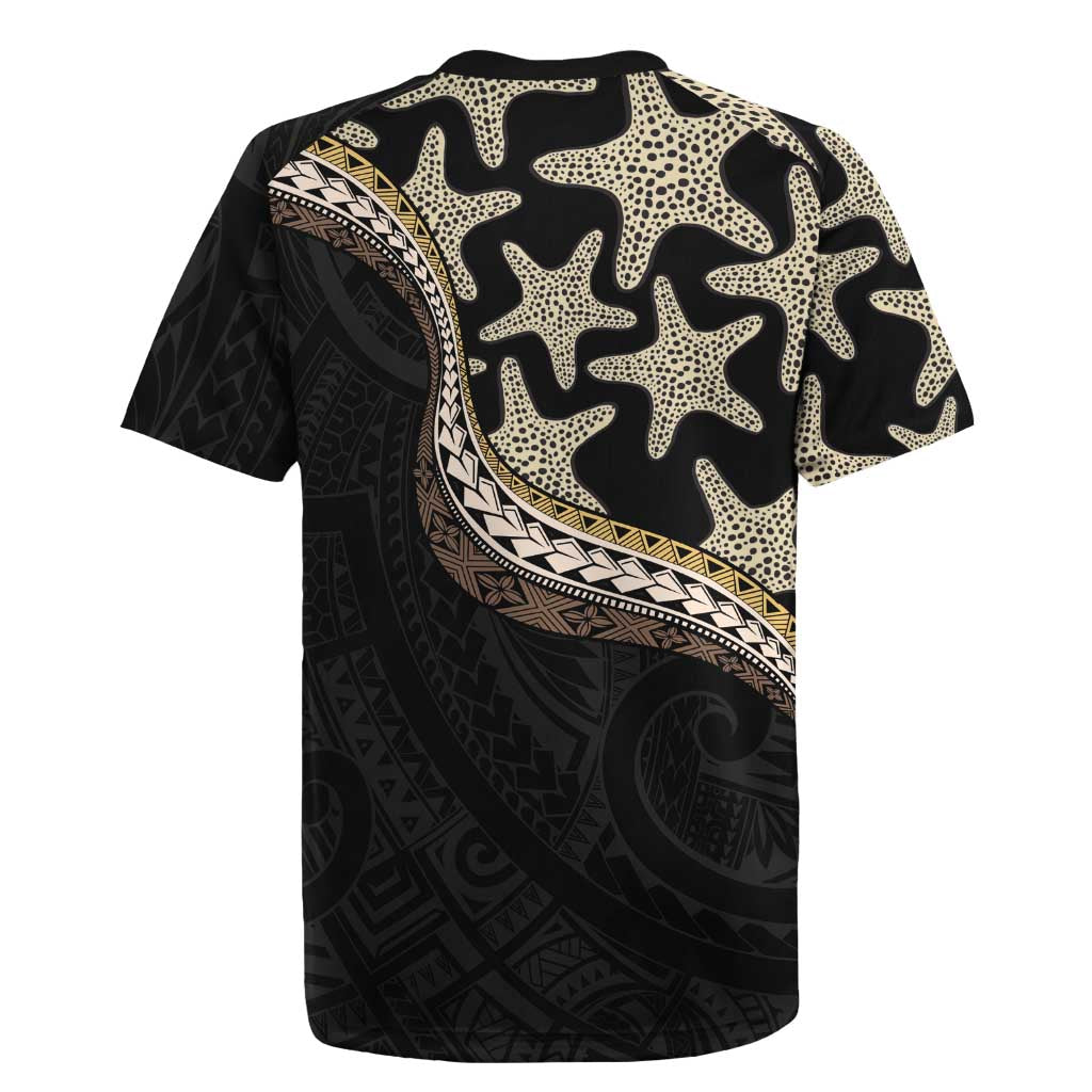Beige Polynesian Starfish Unique Pattern Rugby Jersey LT01 - Polynesian Pride